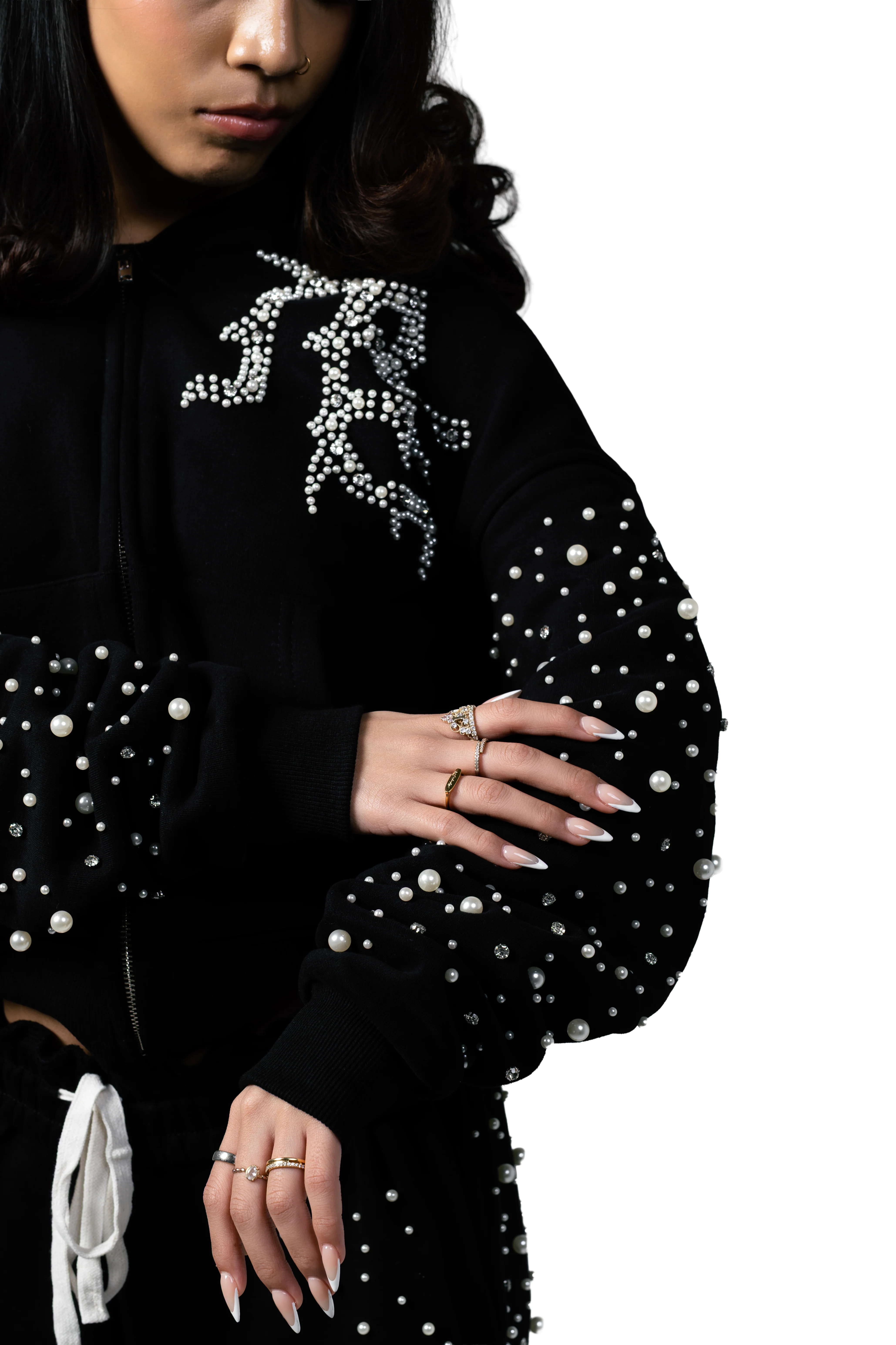 Black ‘Pearl’ Hoodie - Image 4