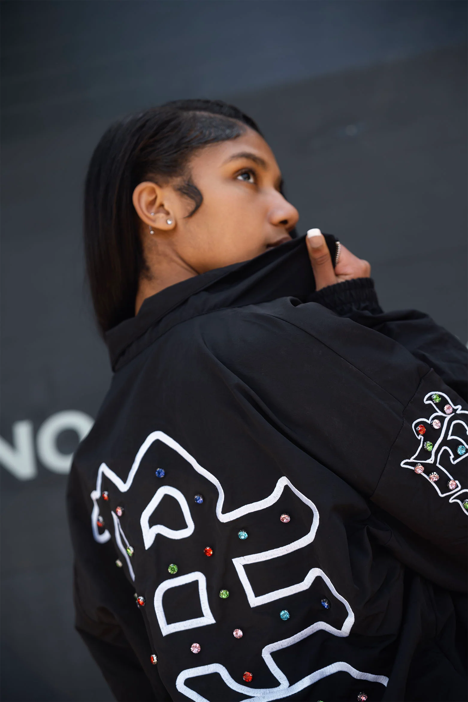 “ME” Rhinestone Nylon Jacket - Image 3