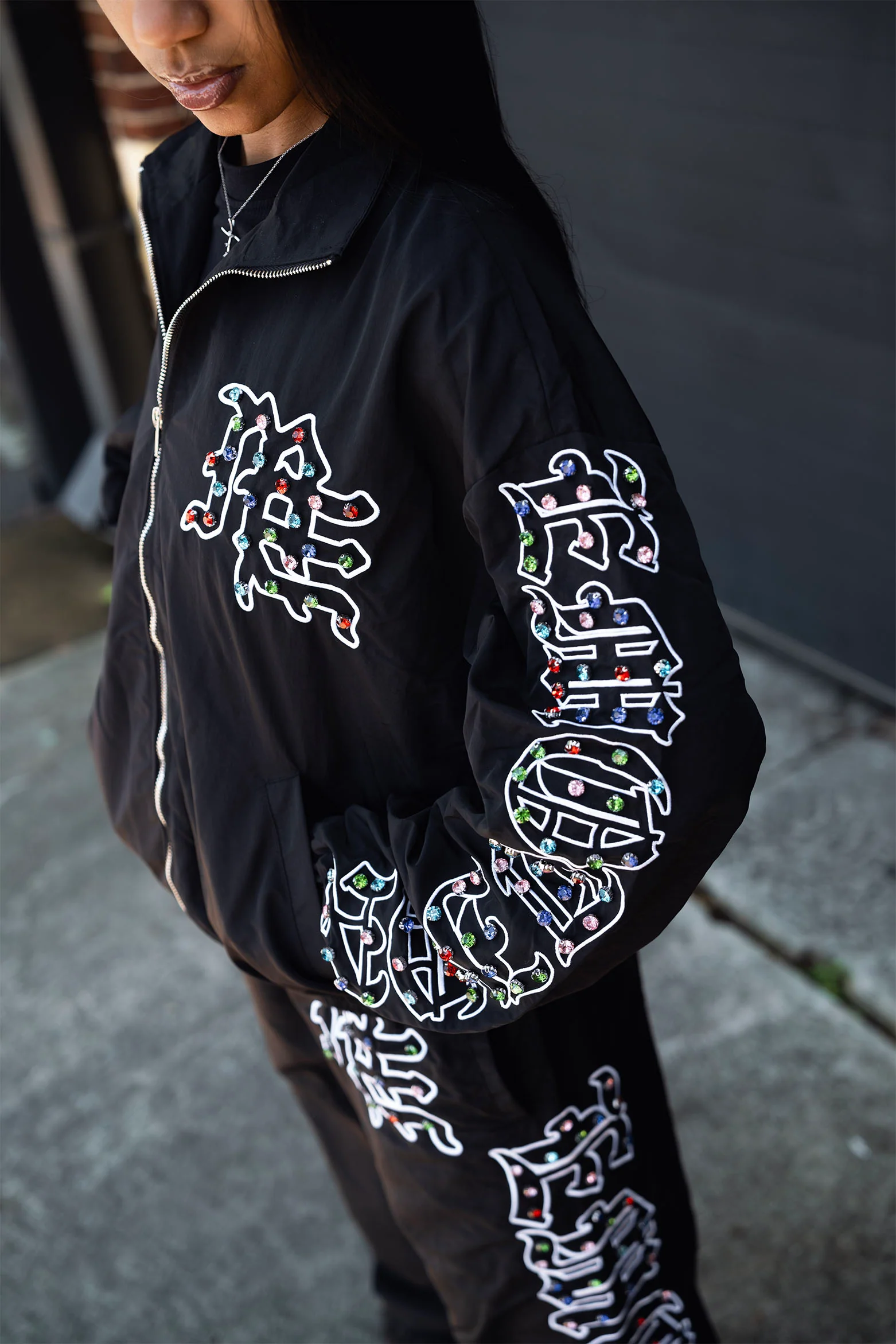 “ME” Rhinestone Nylon Jacket - Image 5