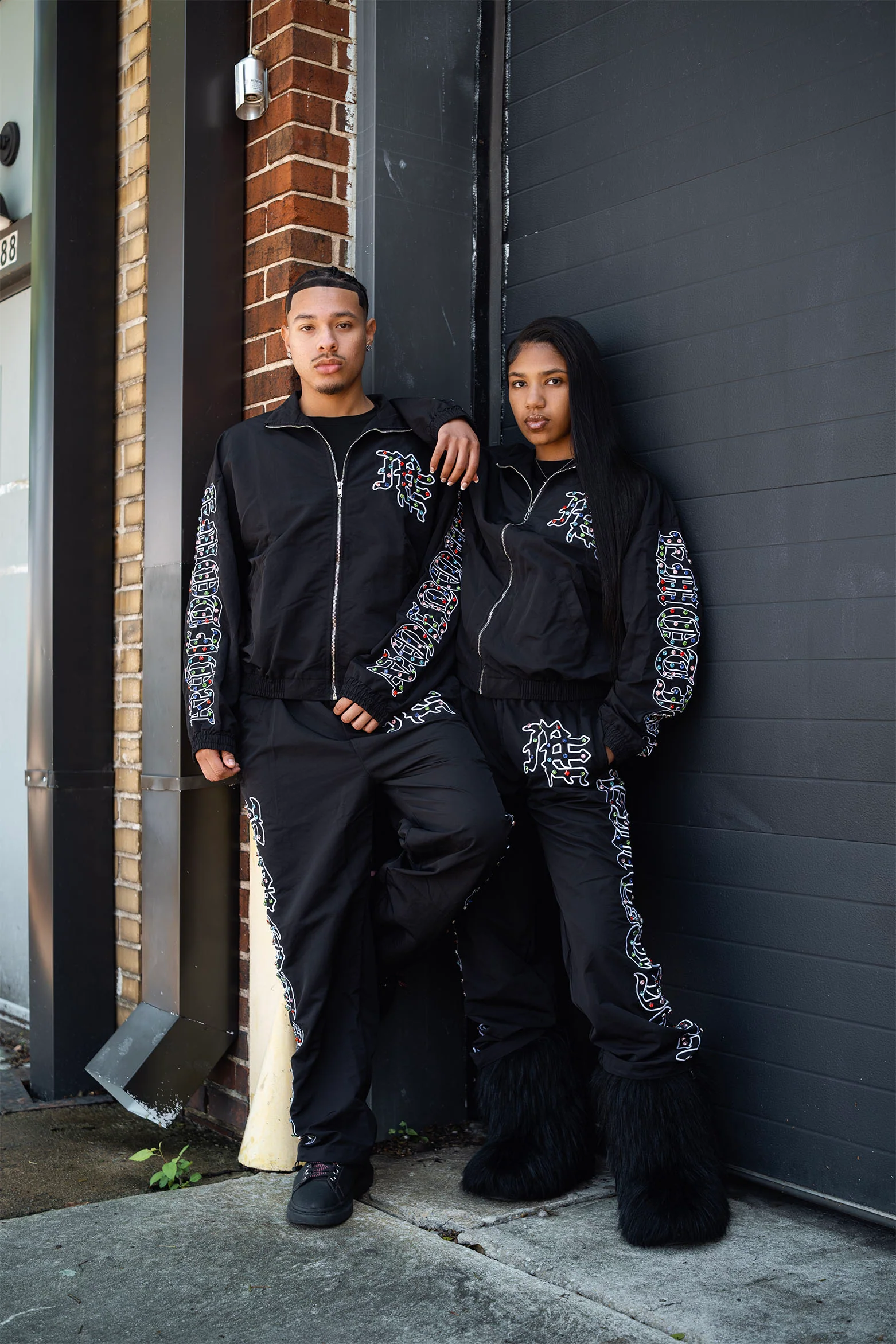 “ME” rhinestone Nylon Pants - Image 3